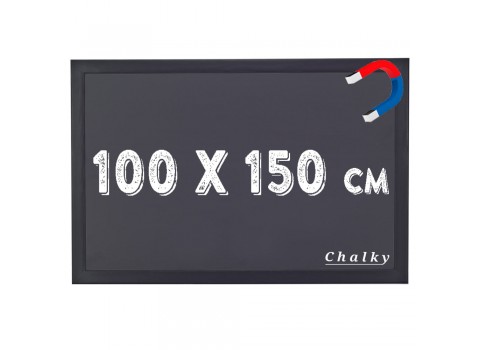 Chalky Manyetik Kara Tahta Siyah Çerçeveli 100x150 cm